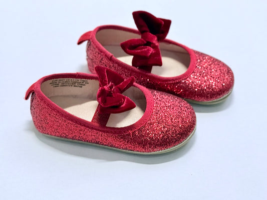 H&M Red sparkle slip on 7/8