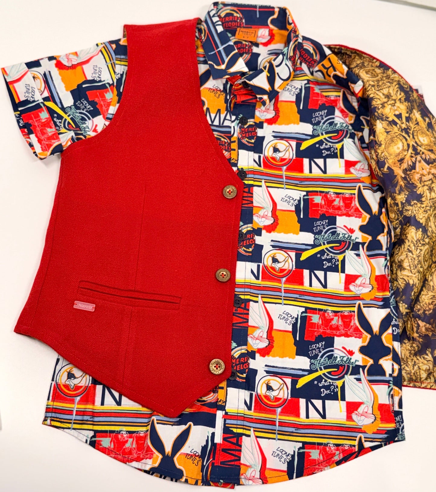 Ensemble chemise et gilet Looney Tunes Marco Niazi 6-7 ans