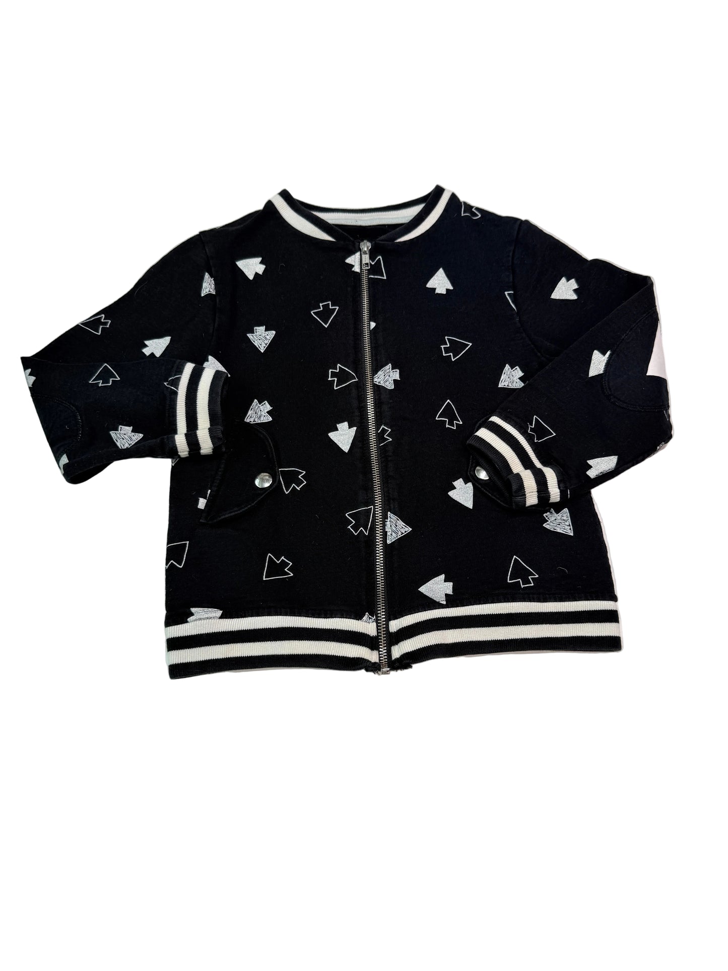 Loud Black Arrow Print Zip Jacket 6Y
