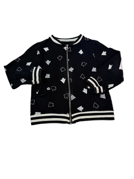 Loud Black Arrow Print Zip Jacket 6Y