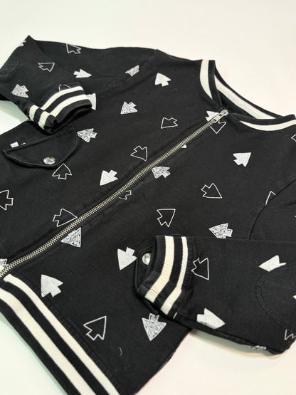 Loud Black Arrow Print Zip Jacket 6Y