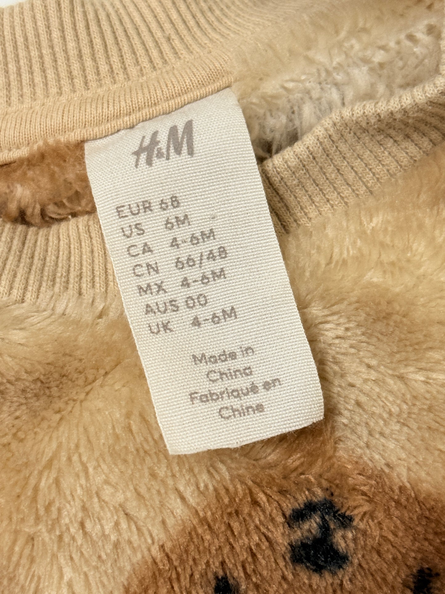 H&M Bear Oversized Fuzzy Sweater 4-6m