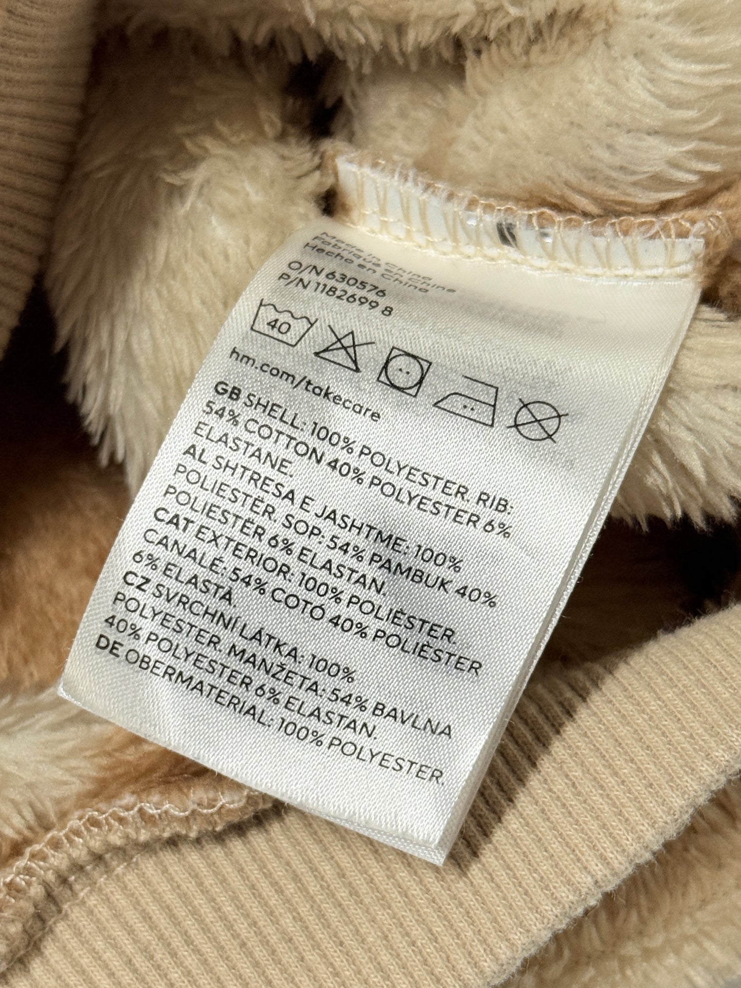 H&M Bear Oversized Fuzzy Sweater 4-6m