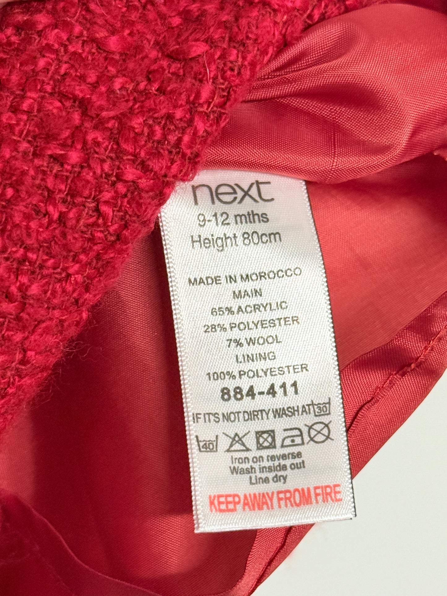 Next 9-12m Tweed Bow Dress