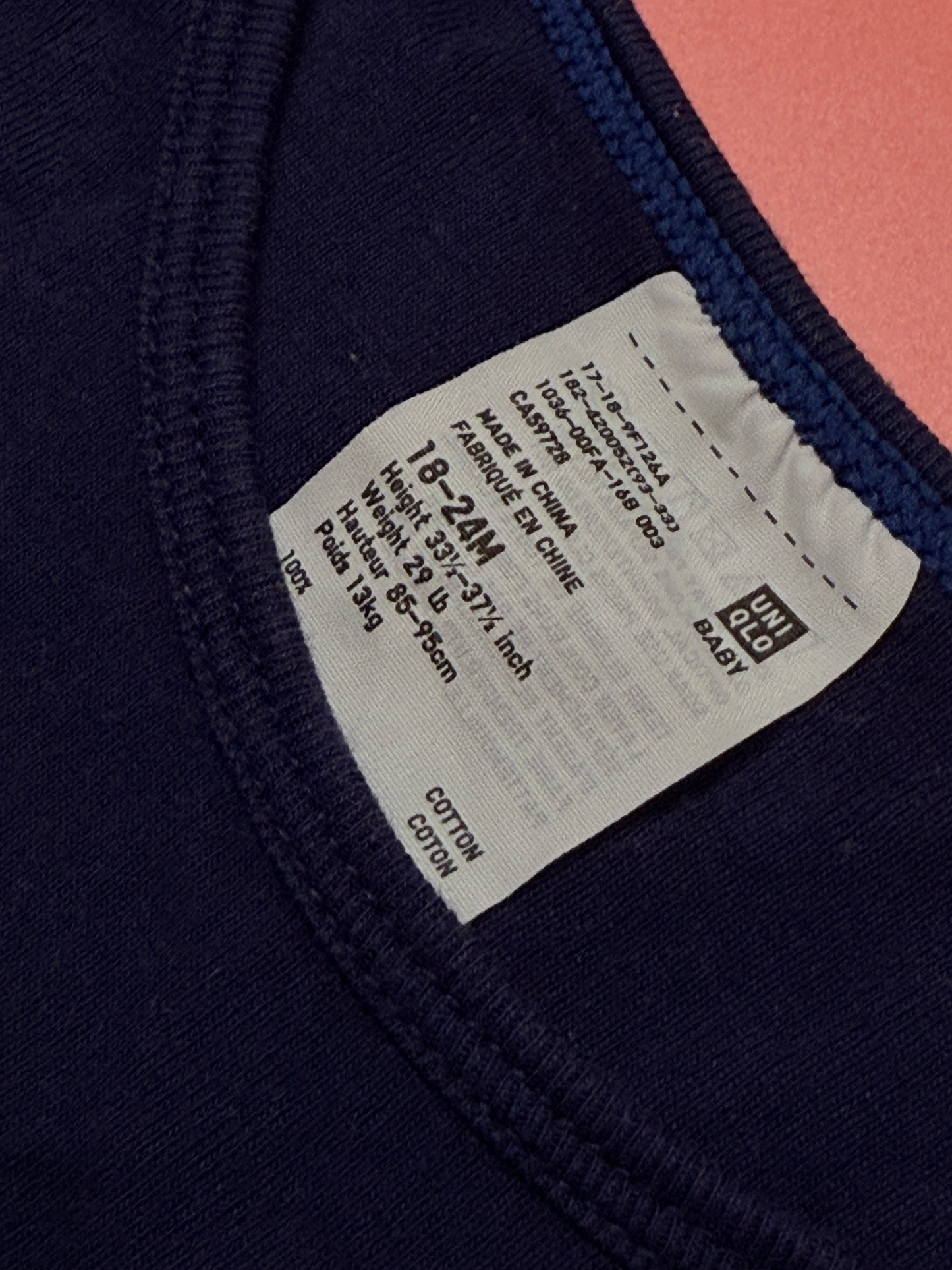 Uniqlo Long Sleeve Navy Blue 18-24m