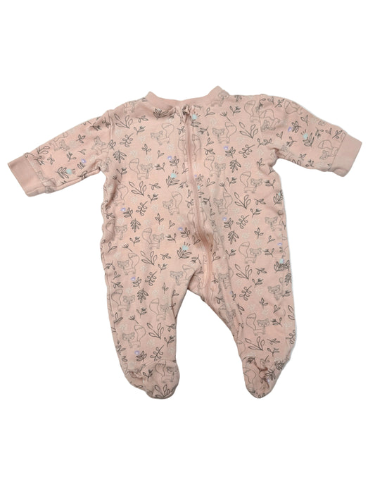 Footed Sleeper Fox Print 3M