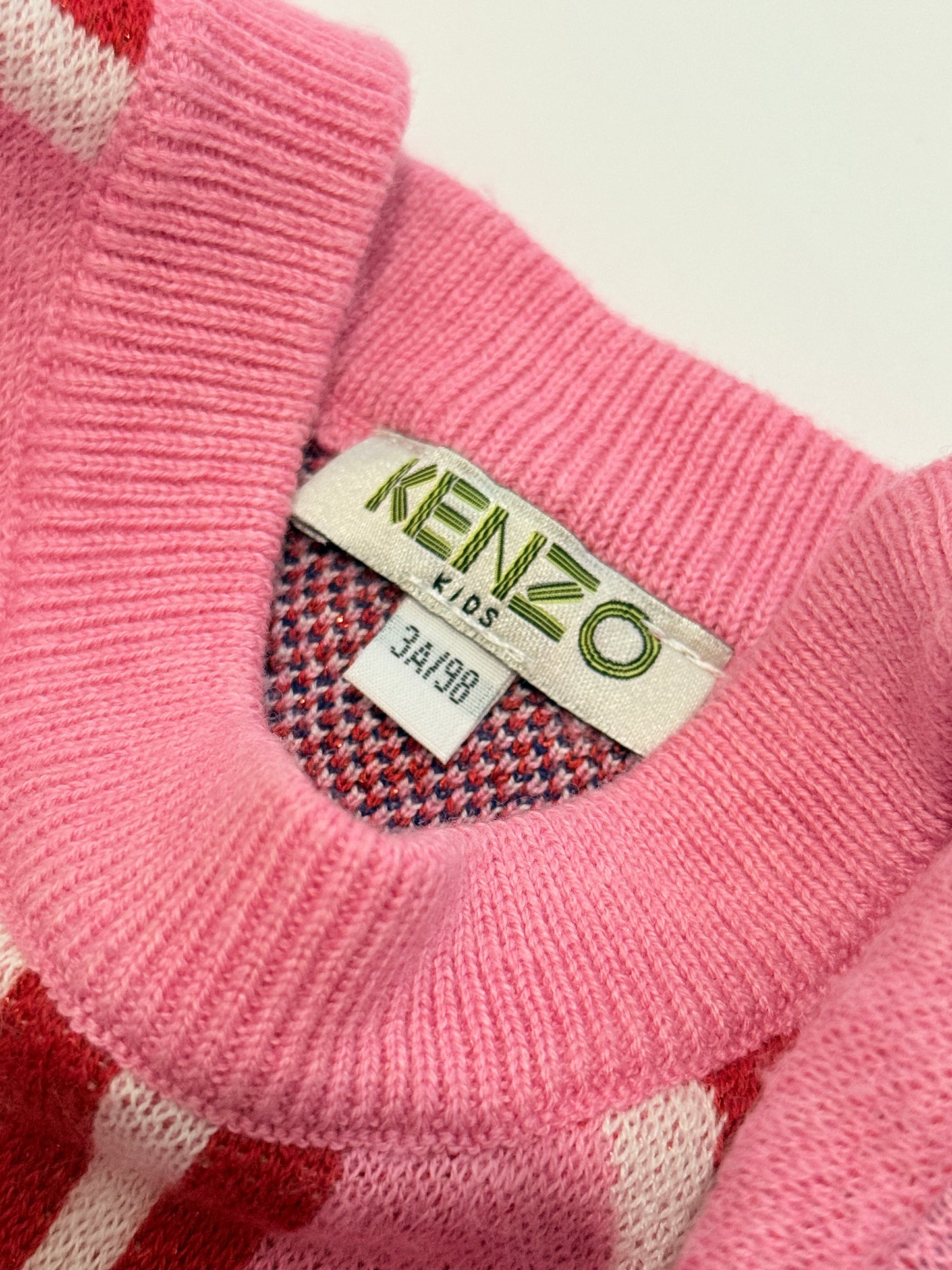 Kenzo Paris Pink Tiger Knit Sweater Dress 3T