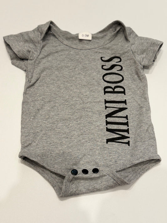 Mini Boss Cotton Onesie 0-3m