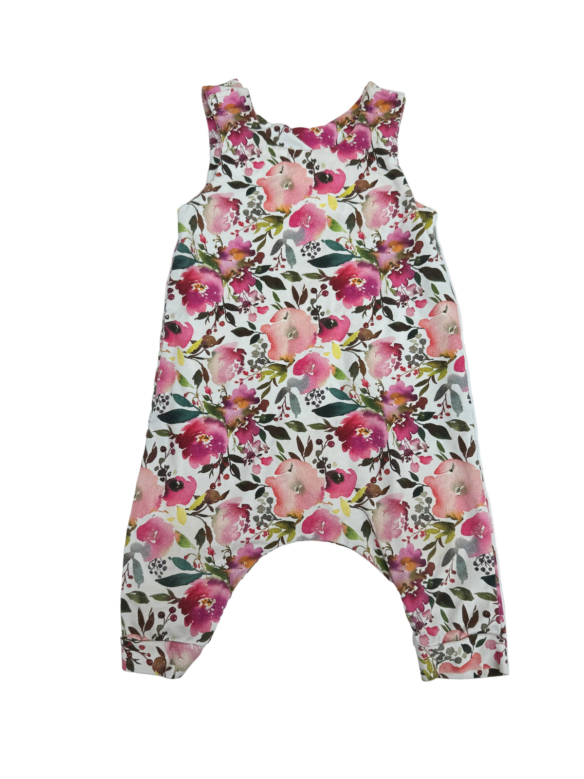 Floral Watercolor Sleeveless Romper 6-12M