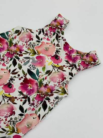 Floral Watercolor Sleeveless Romper 6-12M