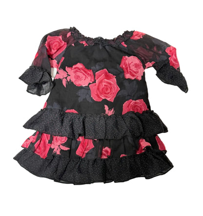 Robe étagée florale citrouille 12-18m