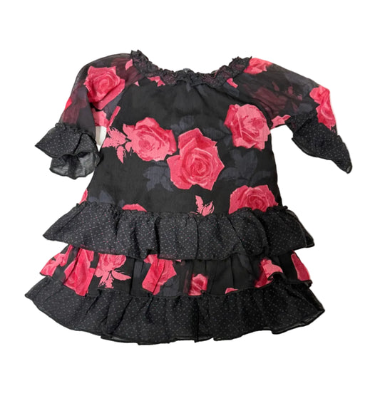 Pumpkin Patch Floral Tiered Dress 12-18m