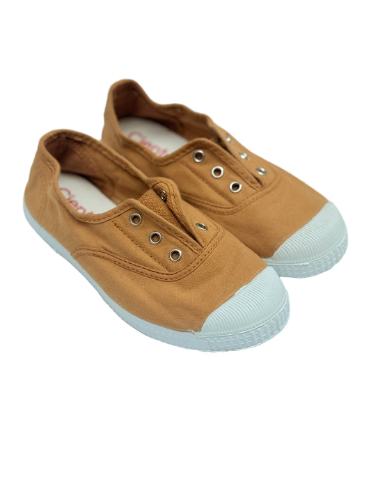 Cienta Brown Canvas Slip-On Sneakers Size 13 Euro 31