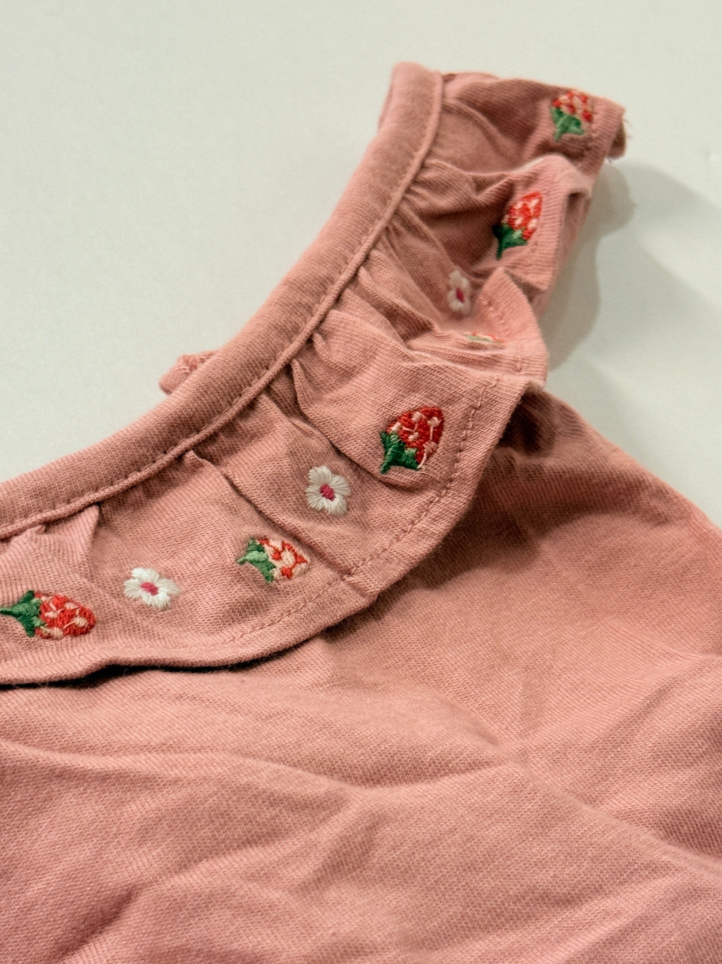 Boden Pink Ruffle Strawberry Tank Top 5-6Y