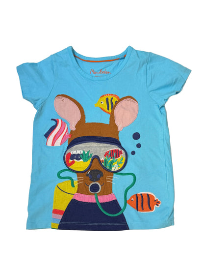 Mini Boden Scuba Mouse Appliqué T-Shirt 4-5Y