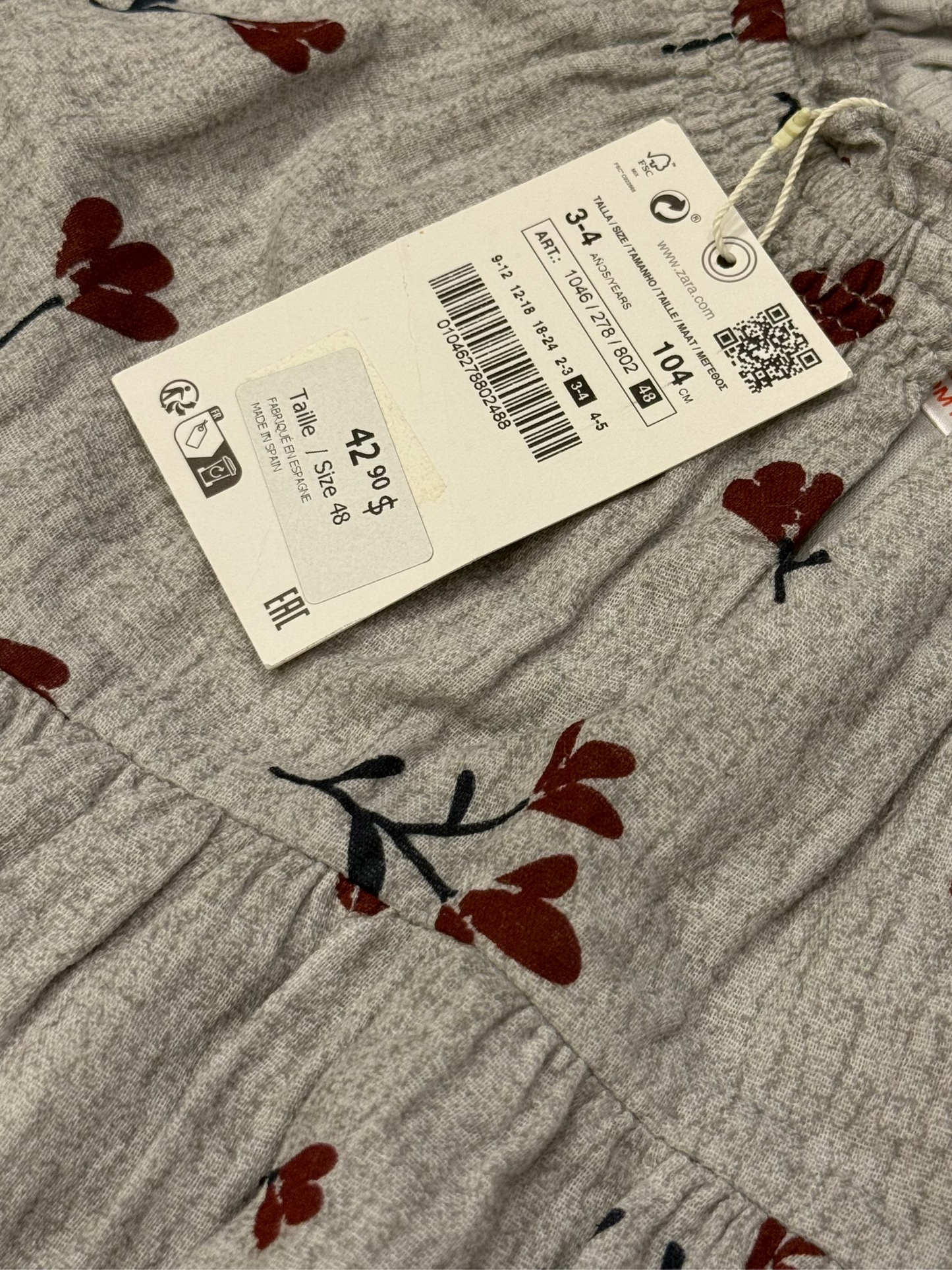 Zara Dress 3-4t NWT