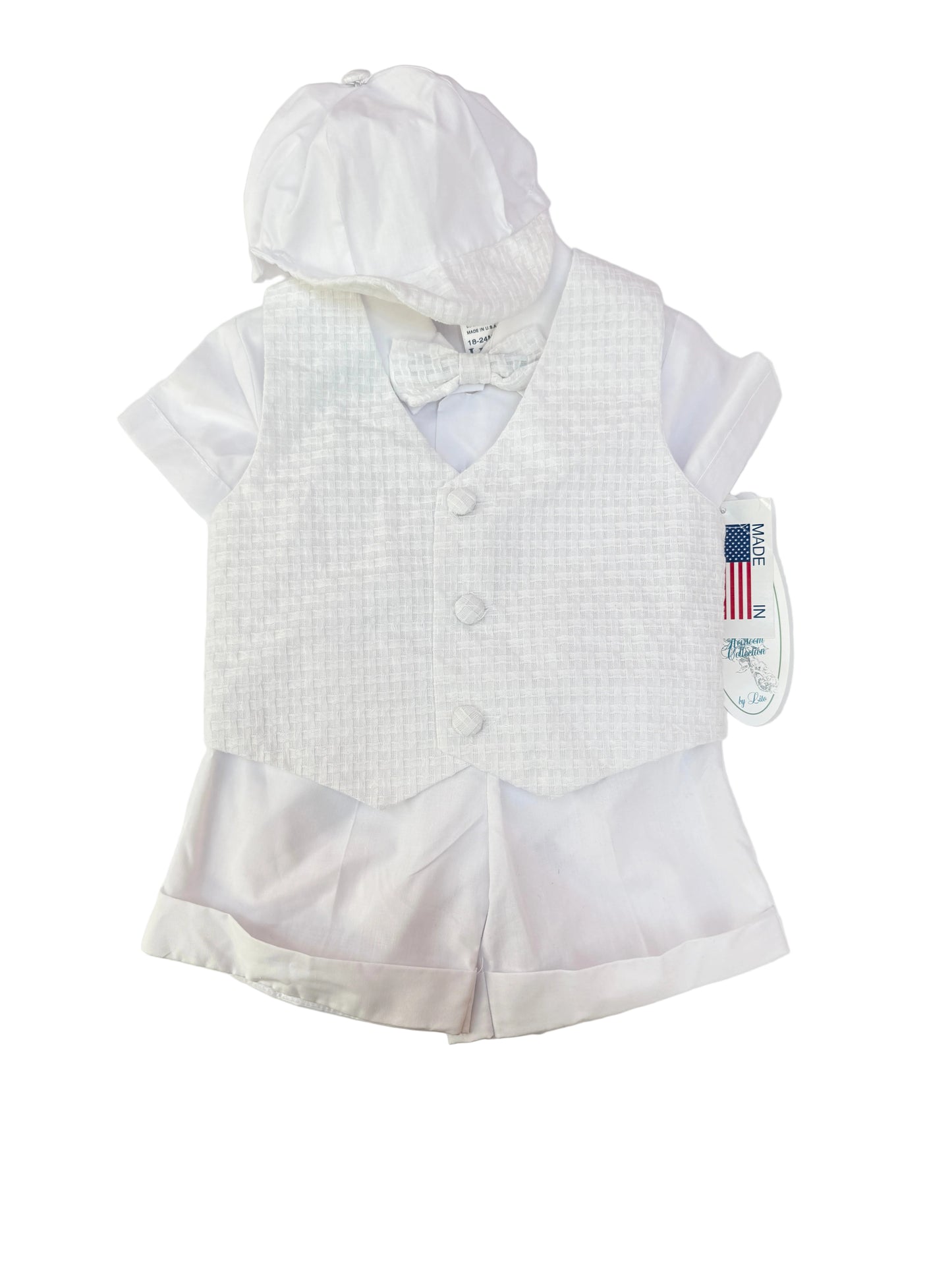 Lito Heirloom White Baptism/ Christening Suit Set 18-24m