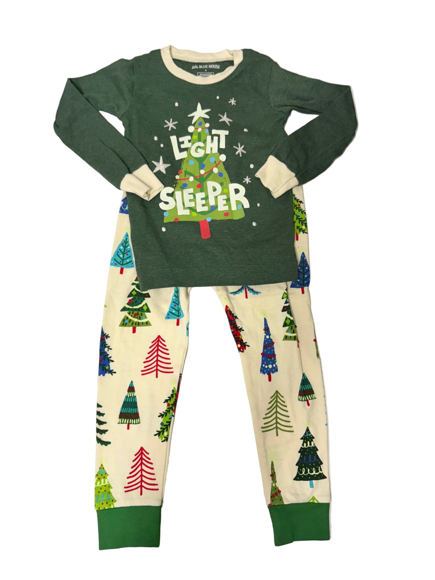 2pc Blue House 4T Christmas Pjs