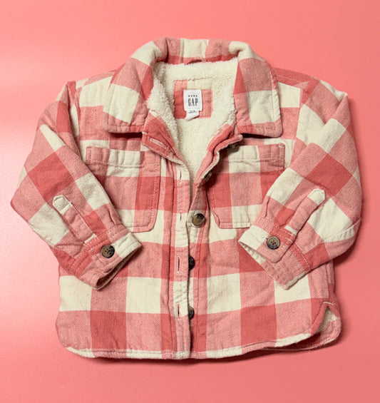 Baby Gap 12-18m Button Up Lined Flannel Jacket