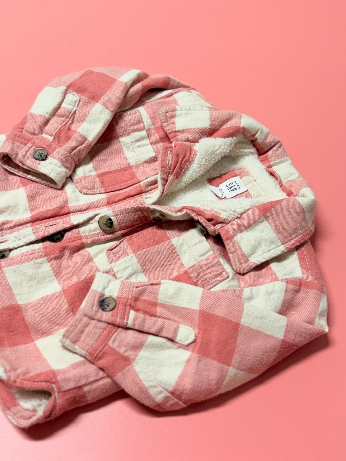 Baby Gap 12-18m Button Up Lined Flannel Jacket