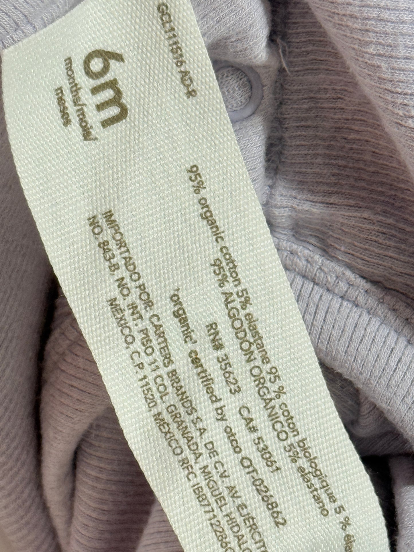 Little Planet Carter's Organic 6m Onesie