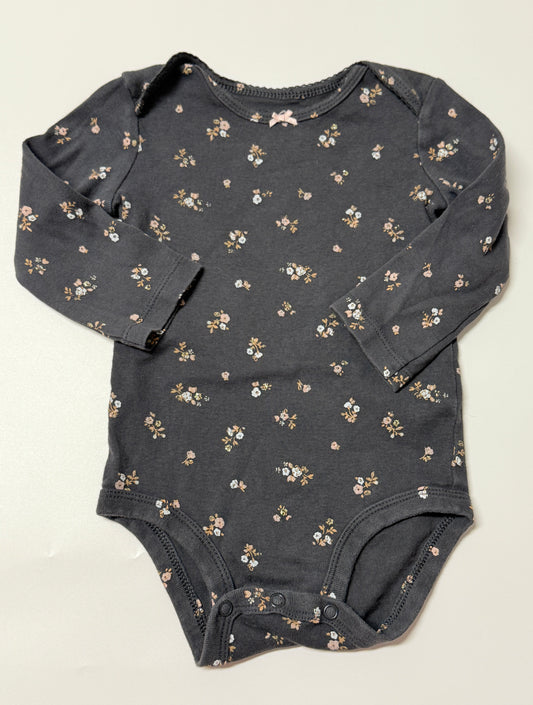 Carter's 12m Floral Grey Onesie