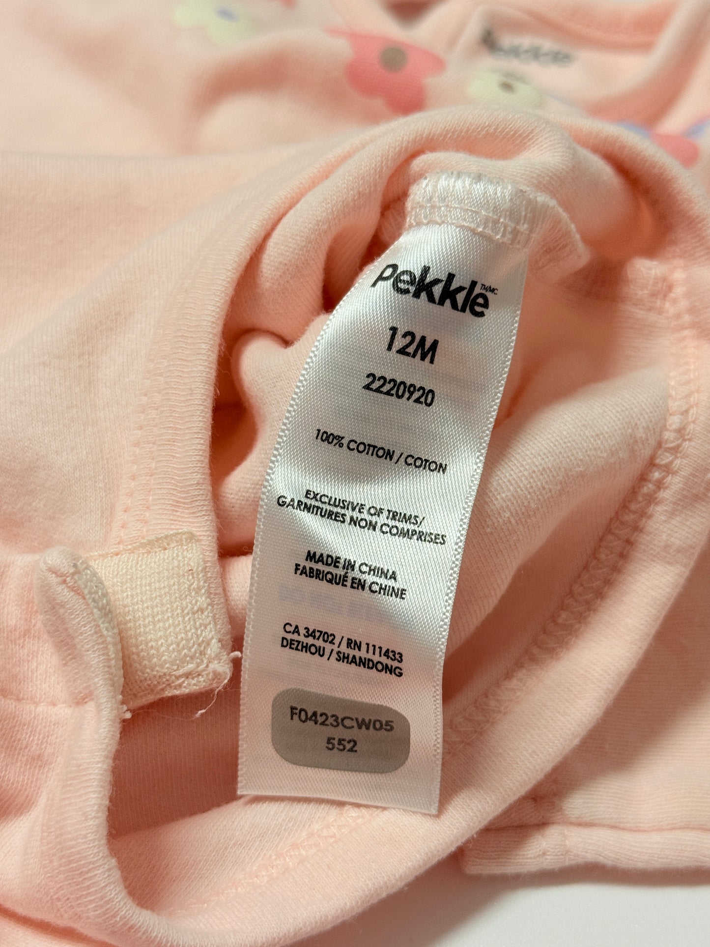 Pekkle Floral Onesie 12m