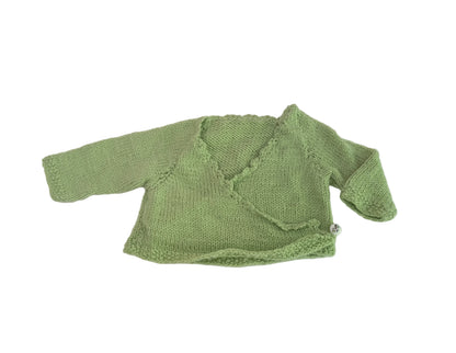Handmade Green Wrap Baby Cardigan 6m