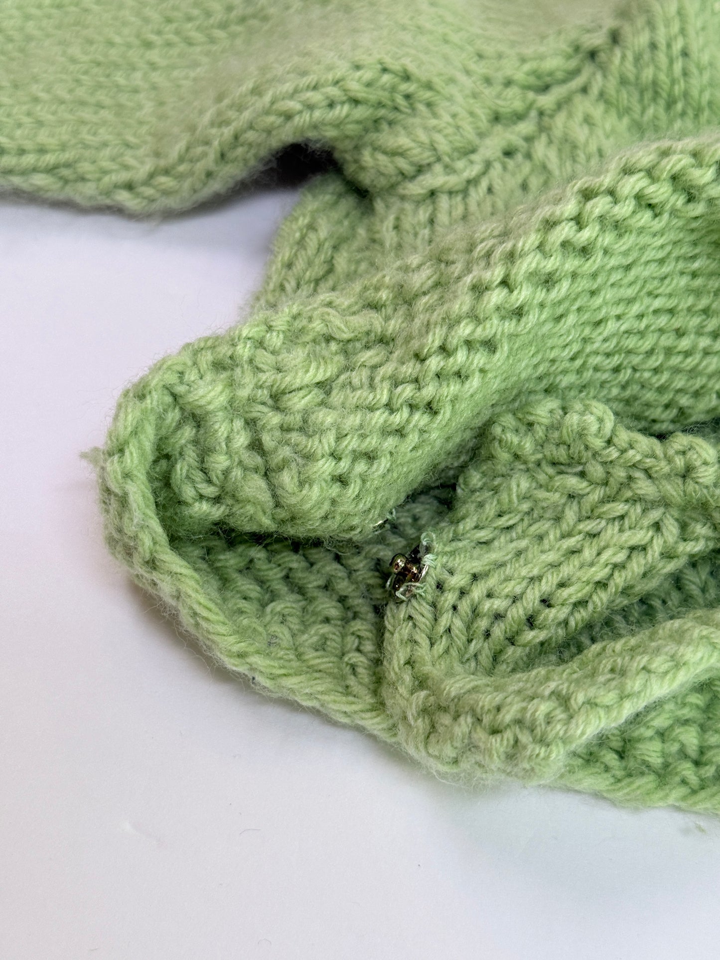Handmade Green Wrap Baby Cardigan 6m