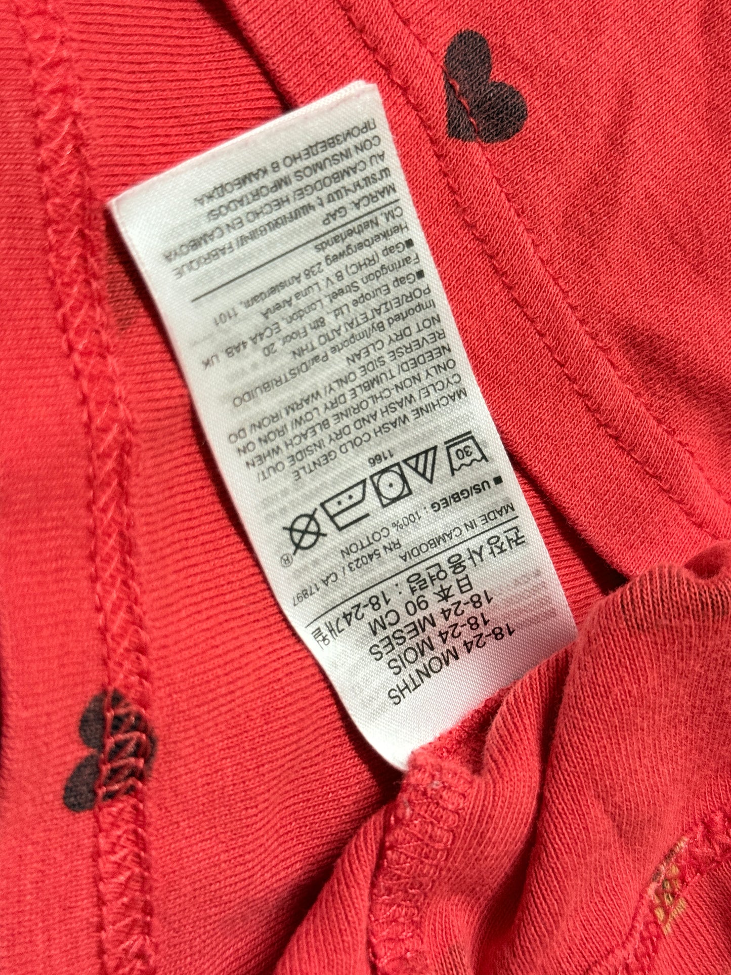 Baby Gap 18-24m Bear & Heart Pj's