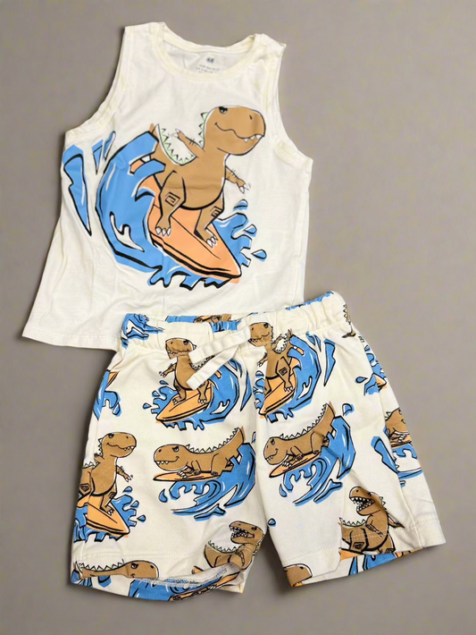 H&M 2pc DInosaur Set 3-4y