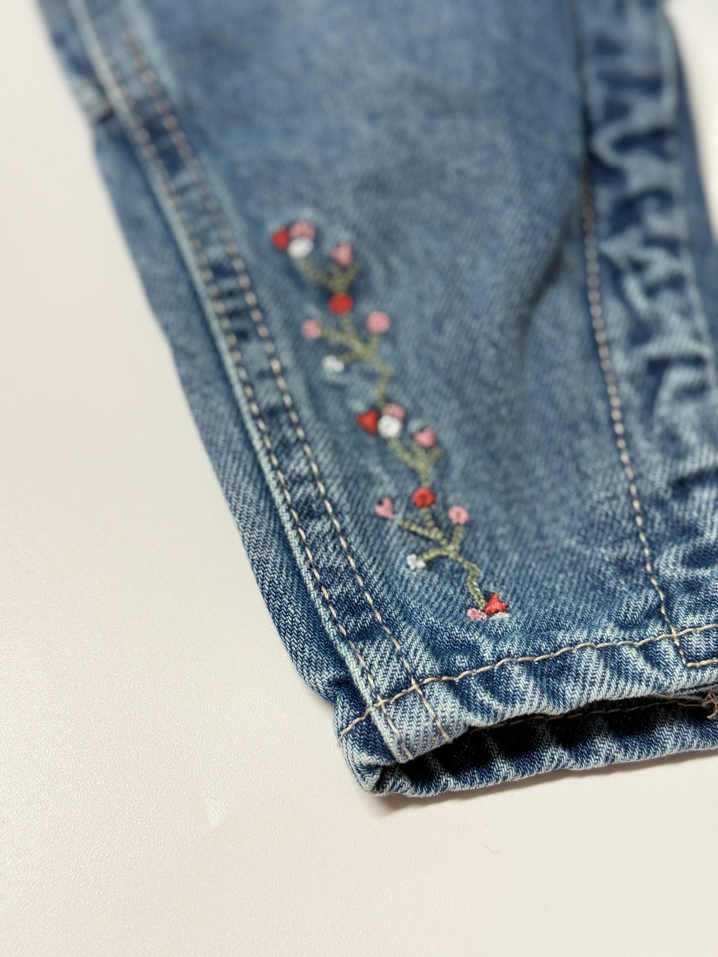 Old Navy 6-12m Floral Embroidered Detailed Overalls