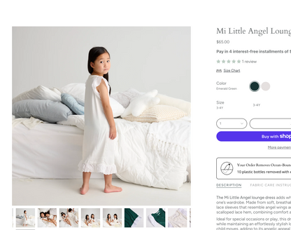 NWT La Mimiland Chemise de nuit bordée d'œillets verts 7-8 ans