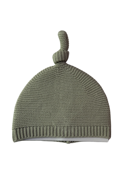 Bonbini Sage Green Knot Beanie Hat 0-6M