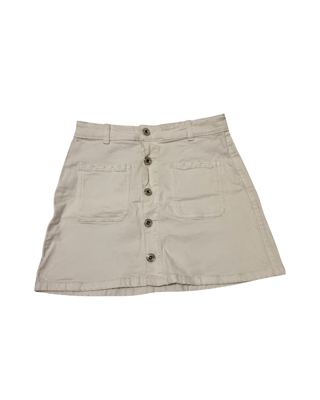 Zara White Denim Button Skirt Size 13-14