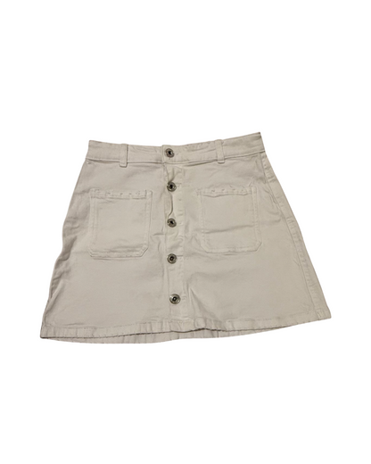 Zara White Denim Button Skirt Size 13-14