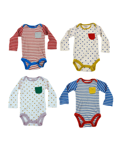 Baby Boden 4-Pack Long Sleeve Bodysuits 9-12M