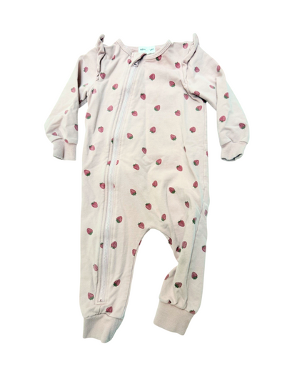 Miles the Label Strawberry Zip Sleeper 12M