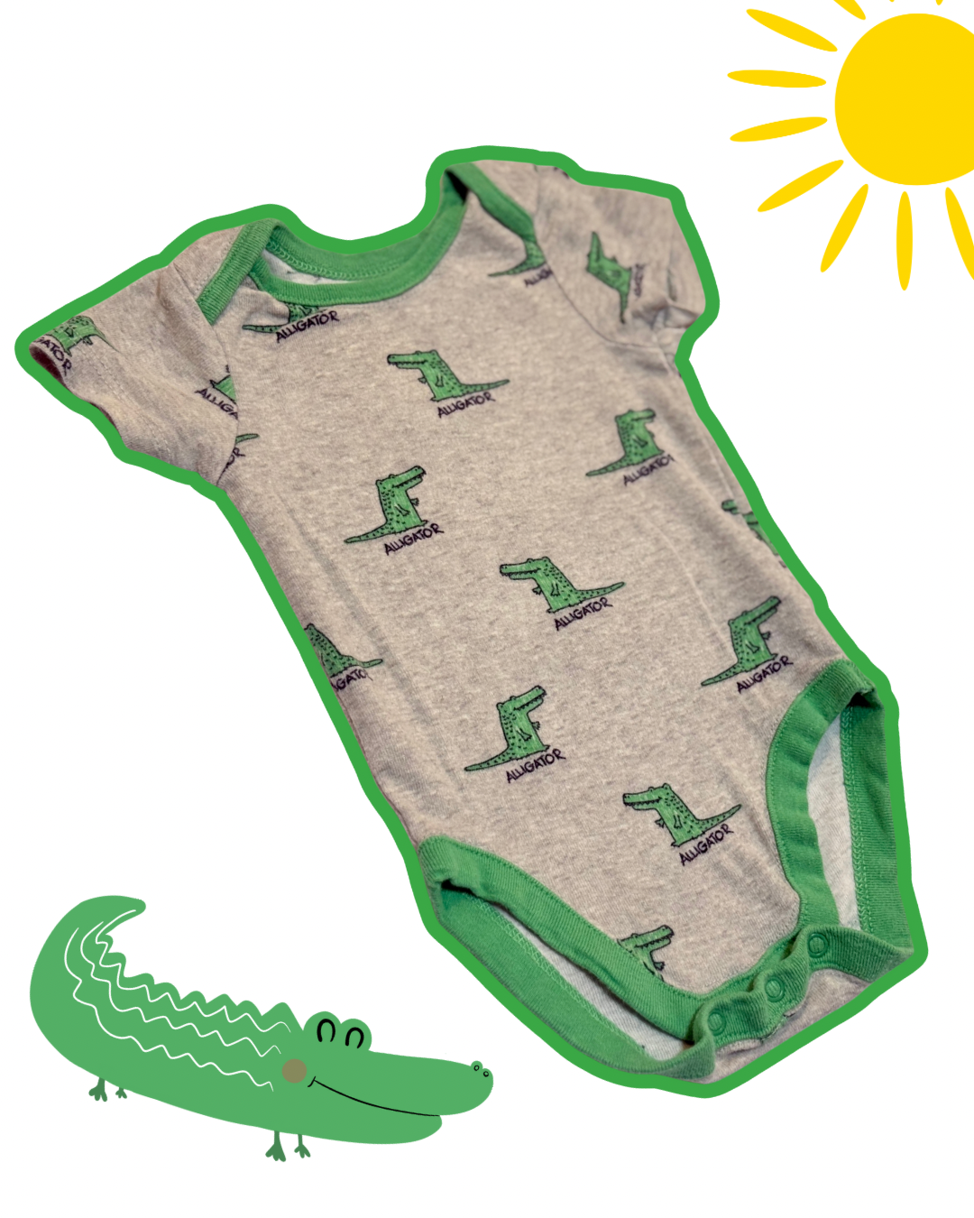 Bundles Baby Place Alligator Onesie 3-6m
