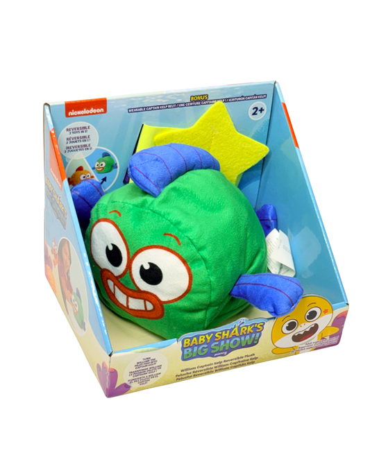 Nickelodeon Baby Shark William Captain Kelp Reversible Plush