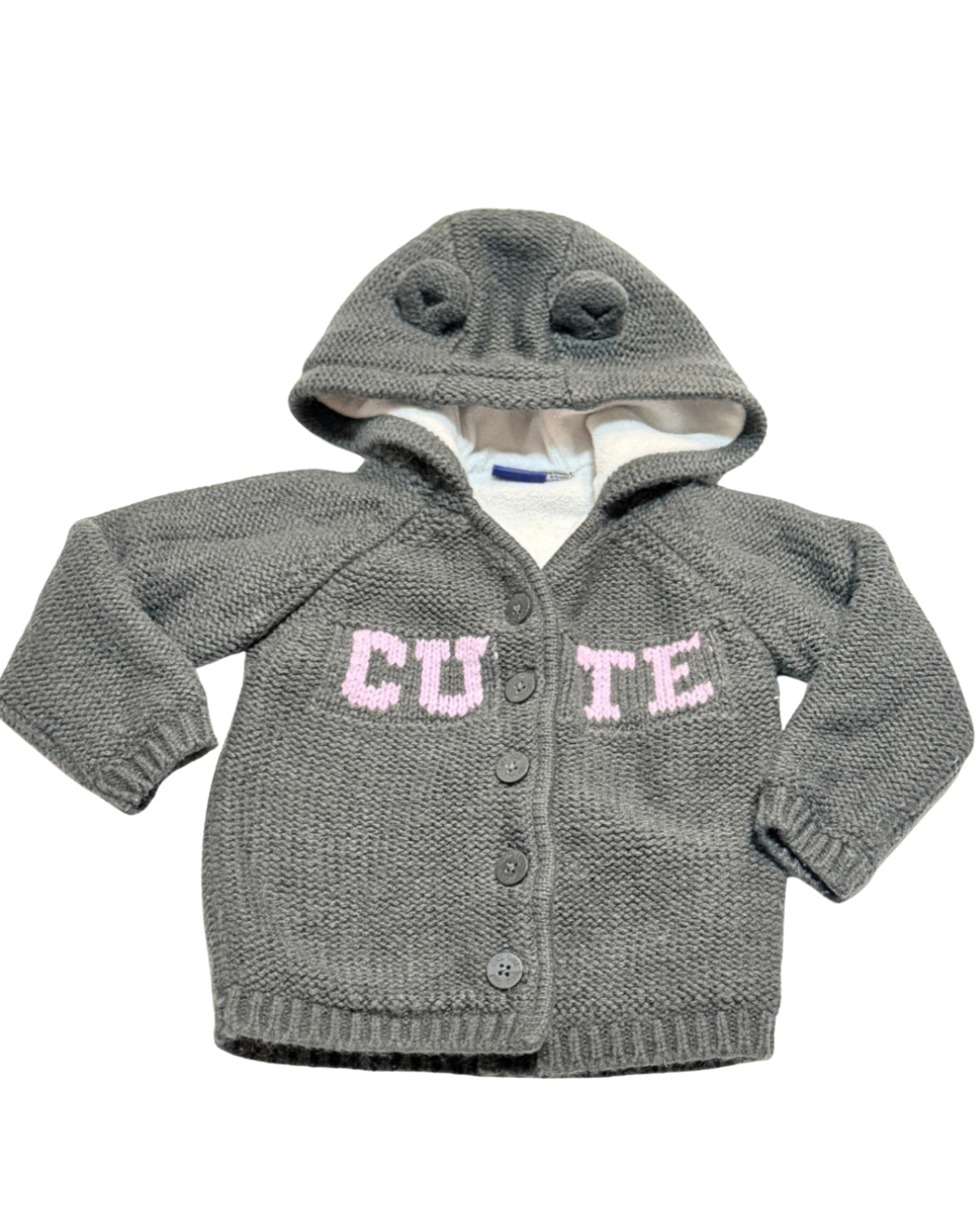 Gilet à capuche tricoté gris Lupilu 74 80