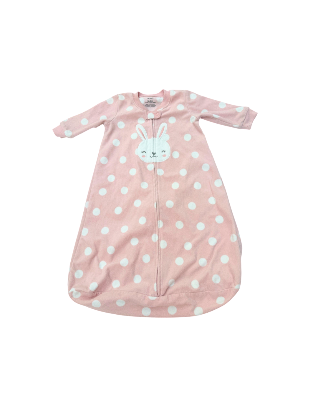 Carter's Pink Polka Dot Bunny Sleep Sack 3-6M