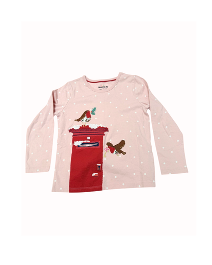 Mini Boden Postbox Robin Long Sleeve Top 5-6Y
