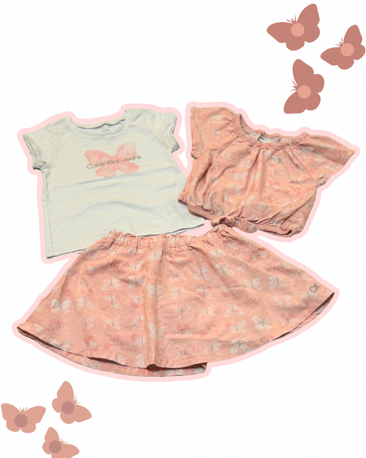 Calvin Klein Butterfly 3t 3pc Skort Set
