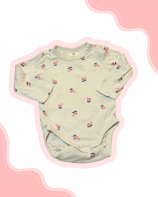 H&M Cherry Onesie 4-6m