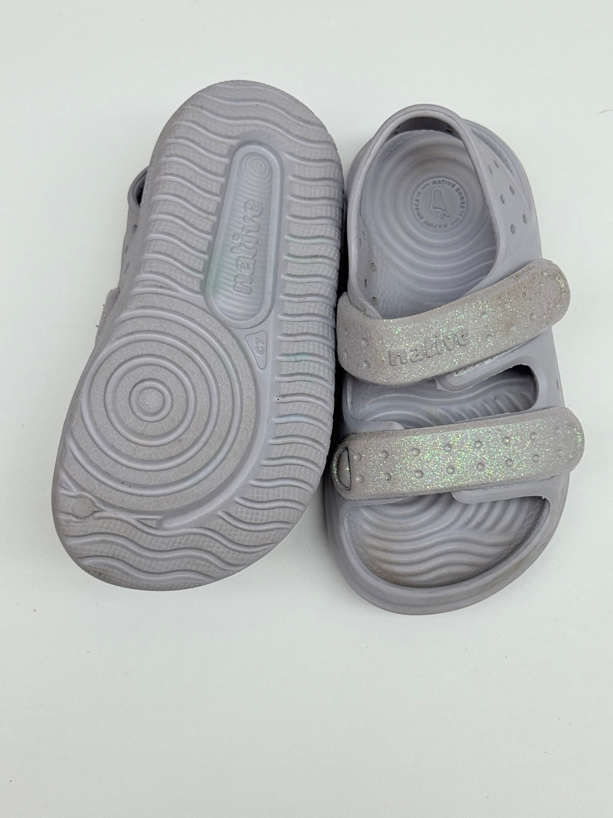 Native Shoes Glitter Strap Sandals Size C7