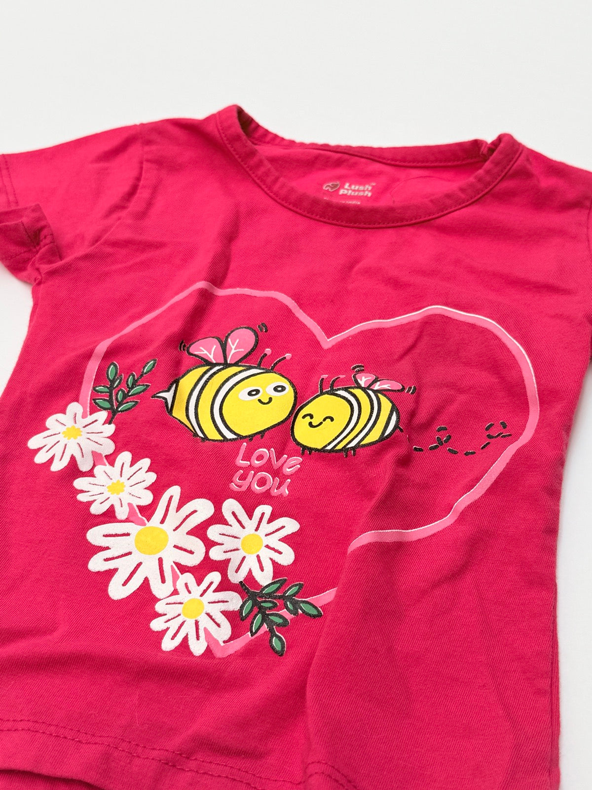 Lush Plush Pink Bee Graphic T-Shirt 2T