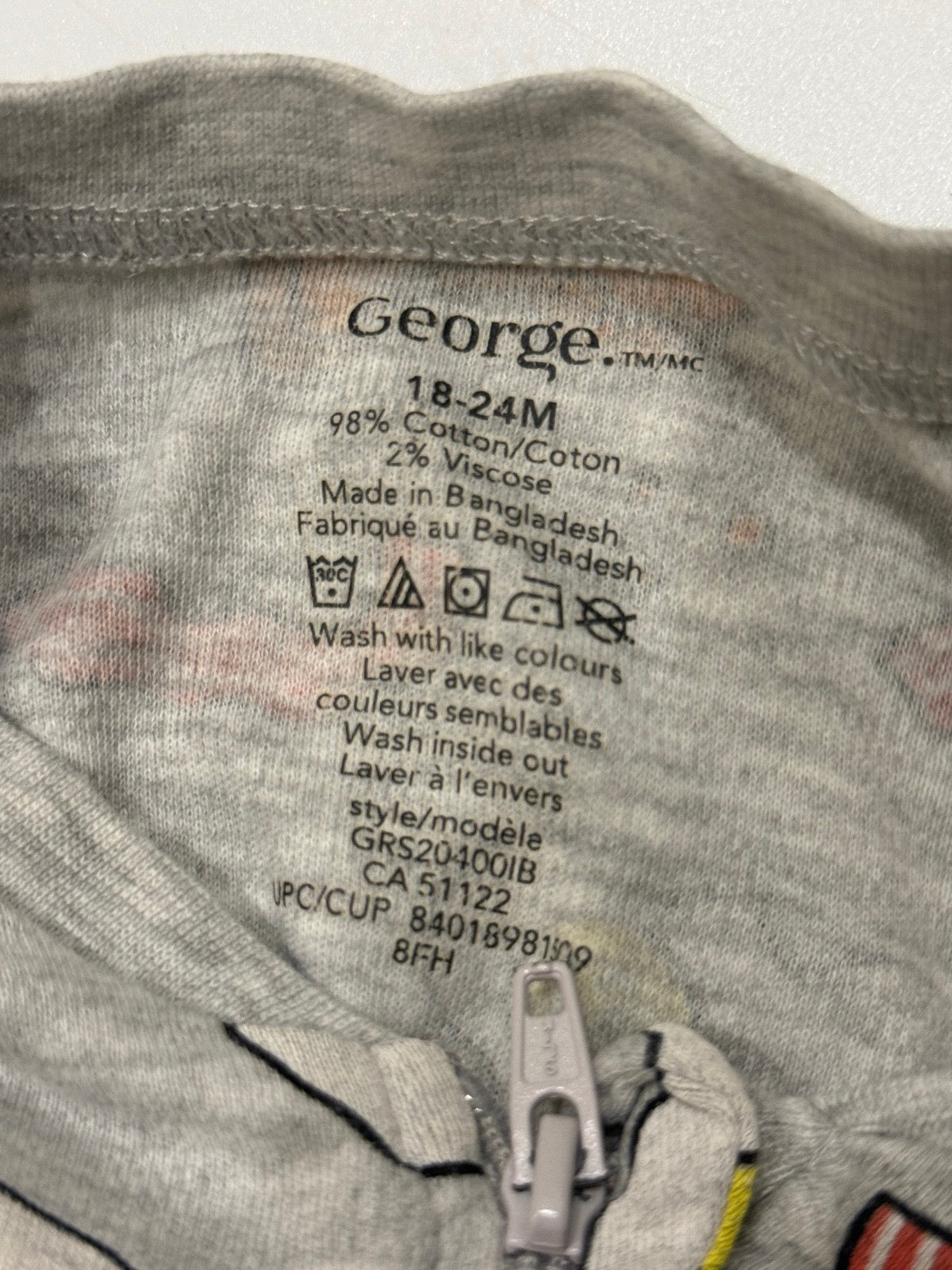George Breakfast Print Footed Sleeper 18-24M