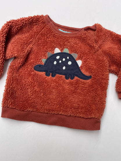 Pekkle Dinosaur Sherpa Sweatshirt 9M