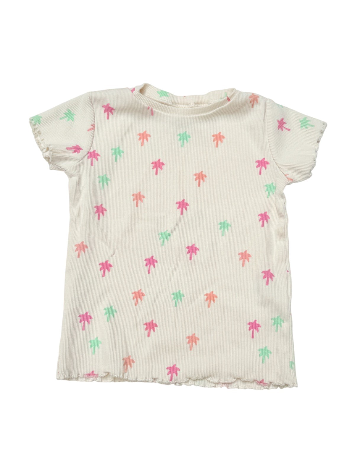 Zara Palm Tree Print Ribbed Tee 2T